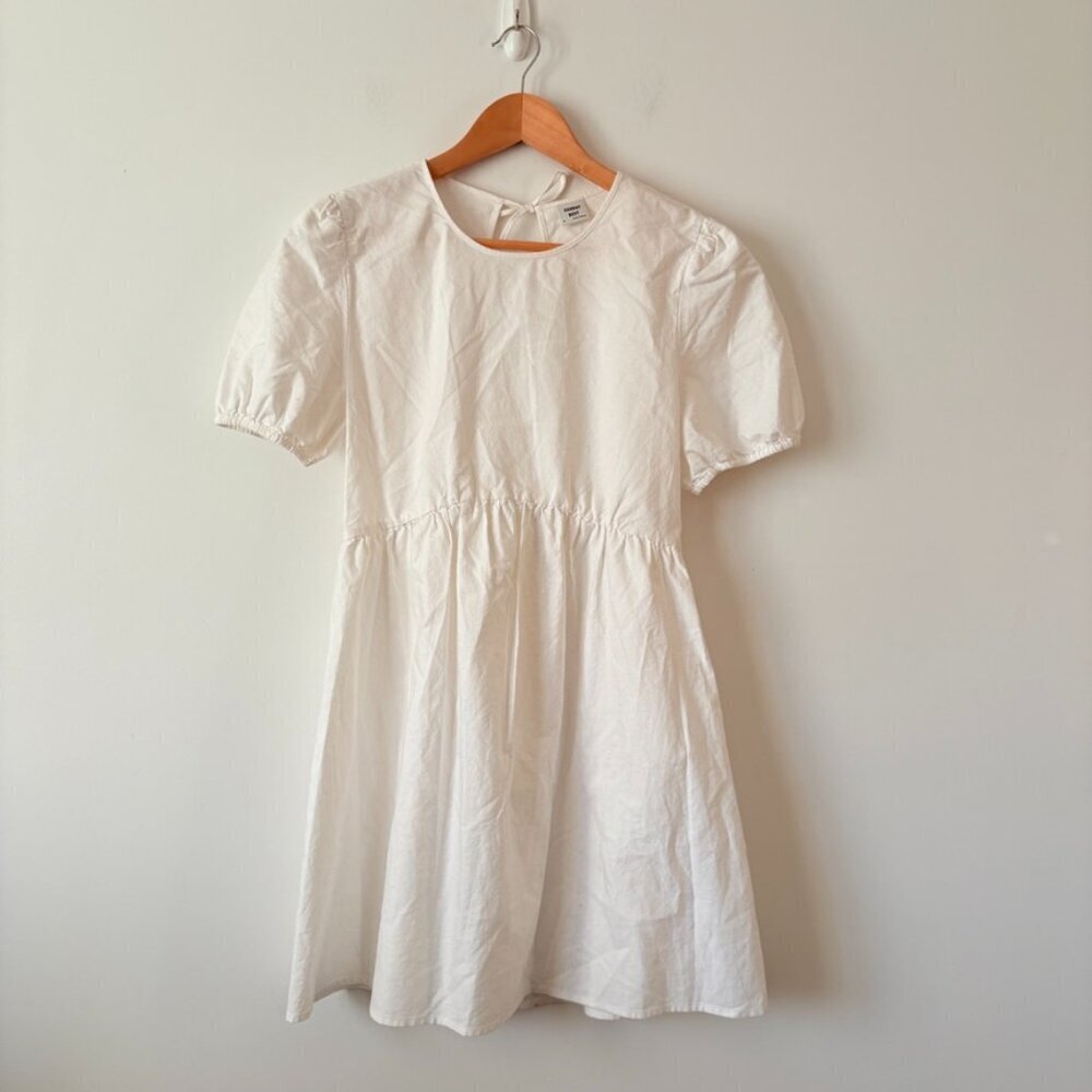 Aritzia Sunday Best Saida Babydoll Mini Dress Puff Sleeve Open Back Size Small - Picture 2 of 6